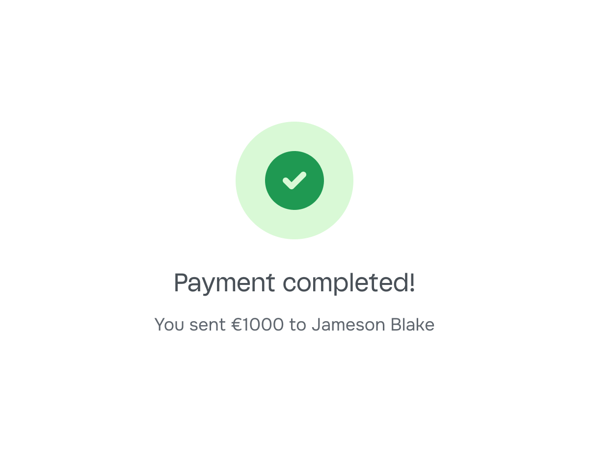 Payment completed